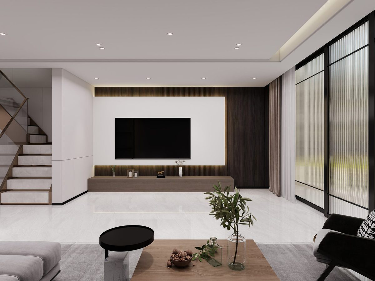Bamboo crystal panel TV wall